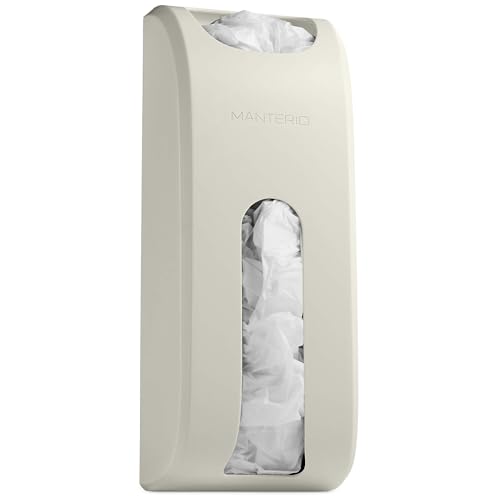 Manterio Wall Mount Plastic Bag Organizer | Durable Plastic Grocery Bag Saver | Smudge Proof, Fingerprint Resistant (Cream) - color: Cream