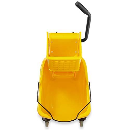 Dryser Commercial Side Press Wringer Combo Mop Bucket, 33 Quart, Yellow - color: Yellow