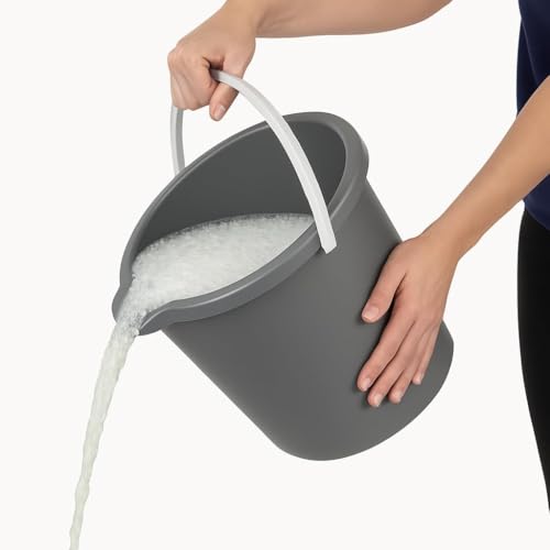 JOEY'Z 10QT (9.5L) Cleaning Bucket with Handle and Spout – Heavy Duty Mop Bucket for Household Use, Utility Pail for Water, Storage - Plastic Buckets, Plastic Buckets with Handles - Charcoal Grey - color: Charcoal Grey