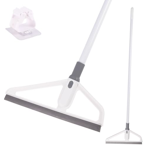 Rubber Squeegee Broom - Multifunction Magic Broom,Scraping Silicone Broom Sweeper,with Mop Clip, Squeeze Broom Sweeping Water for Kitchen Bathroom Shower Tile Marble Window Cleaning (Grey)