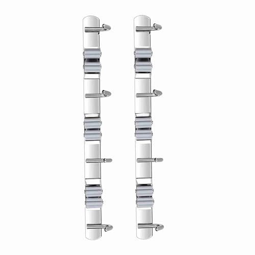 Tool Holder,2 Pack 3 Clip 4 Hook Rack,Steel Anti Rust Wall Mount Multi Function Storage for Kitchen Bathroom Garden Household Cleaning Tool Organizing Accessories