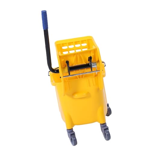 JTLB Commercial Mop Bucket, 32L Floor Cleaning Bucket with Side Press Wringer and 360 Degree Wheels, for Restaurant Office Industrial Space