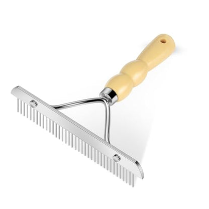 Metal Handheld Carpet Rake for Fluffy Plush, Pet Hair Removal Tool, Reusable Cat & Dog Hair Remover Comb, Brush Scraper Broom for Shag Rugs, Home Cleaning - Efficient Pet Hair Pickup