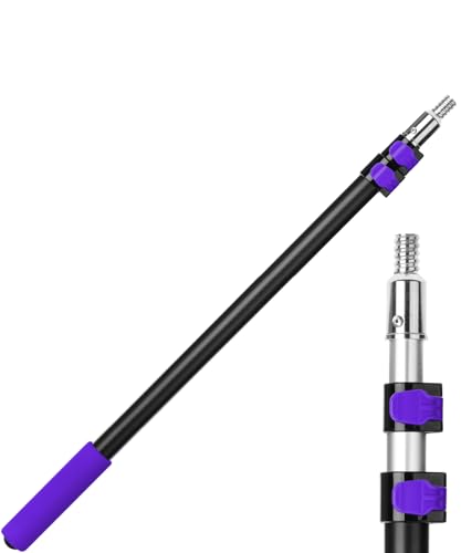 Bates- Telescopic Extension Pole, 6 Ft, Aluminum Alloy, Sturdy Multi-Purpose Extension Pole with Flip-Lock Design for Painting, Dusting and Cleaning - color: Black and Purple, size: 6 Ft, 1 Pack