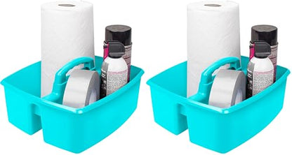 Storex Industries 13" x 11" x 6.375" Large Caddy, Teal (Pack of 2) - color: Teal, size: 2-Pack, style: Large