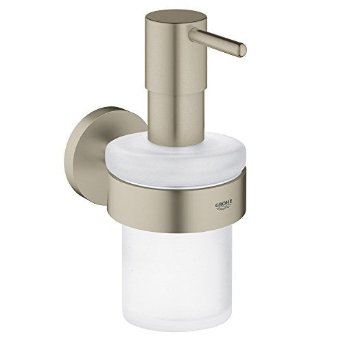 Grohe 40448EN1 Essentials Soap Dispenser With Holder, Brushed Nickel - color: Brushed Nickel