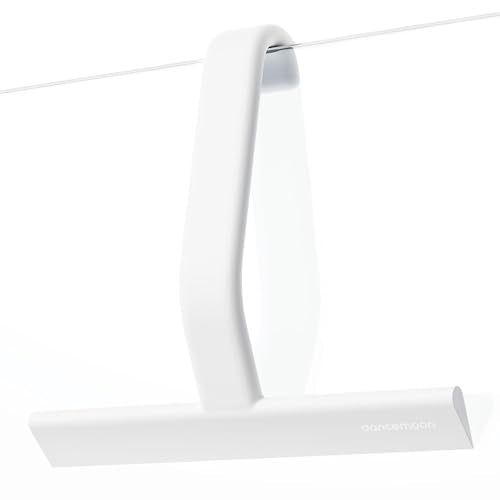 dancemoon JustHang Shower Squeegee for Glass Doors, All-One-Piece Award-Winning Silicone Squeegee with Built-in Hook for Bathroom, Window, Mirror, Tile Wall,Car, Streak-Free Cleaner Tool,10-Inch White - color: Classic White