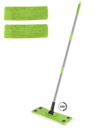 Flat Mops for Floor Cleaning with Long Handle, Small Dry Mops, Home Floor Cleaning Mop Tool for Wood/Tile/Laminate/Marble - size: 43-inch handle