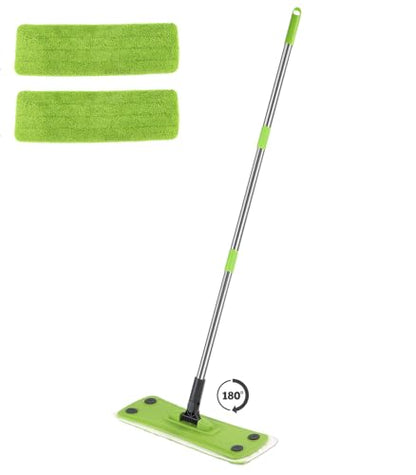 Flat Mops for Floor Cleaning with Long Handle, Small Dry Mops, Home Floor Cleaning Mop Tool for Wood/Tile/Laminate/Marble - size: 43-inch handle