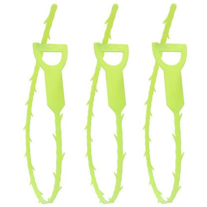 3 Pack 20 Inch Drain Clog Remover Snakes, Hair Cleaning Tool Effective Drain Snake Auger Tool for Sink, Shower, Bathtub, and Toilet(Green) - color: Green