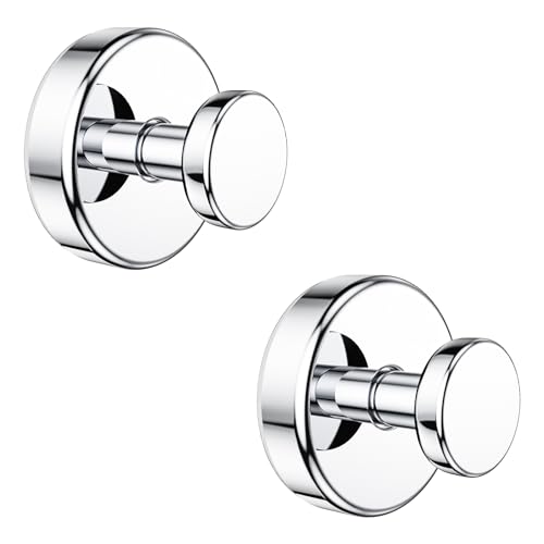 Vacuum Suction Cup Hooks for Shower, Shower Hooks for Inside Shower Glass Window, Mirror, No Drill Towel Hooks for Bathrooms, Bath Robe Coat Looafh Wreath Hook for Hanging - 2 Pack, Chrome - color: Chrome, size: 2 Pack