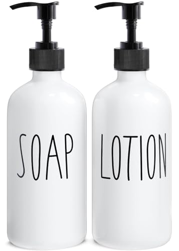 MOMEEMO White Soap Dispenser Bathroom Set, Contains Hand and Lotion Dispenser, Suitable for Bathroom Accessories Decor. (White) - color: Sl White