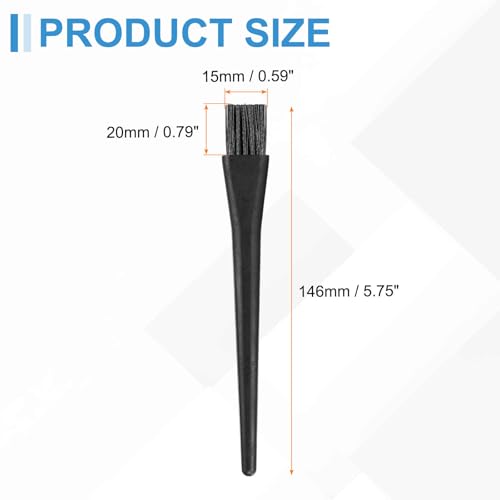 HARFINGTON 6pcs Antistatic Brush 20x15mm Portable PP Handle Nylon Anti Static Cleaning ESD Brushes for Electronics Computer Keyboard, Black