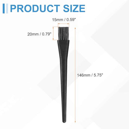 HARFINGTON 6pcs Antistatic Brush 20x15mm Portable PP Handle Nylon Anti Static Cleaning ESD Brushes for Electronics Computer Keyboard, Black