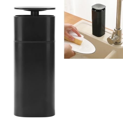 Push Down Pump Dispenser Bottle Refillable Liquid Container for Home/Travel, 2.75 x 2.75 x 7inch Leakproof Silicone Seal Design(Black) - color: Black
