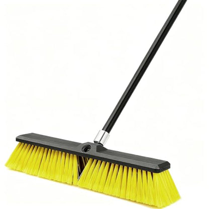 18 Inches Push Broom Outdoor- Heavy Duty Broom with 63" Long Handle,for Cleaning Outdoor or Indoor Tile, Garage, Floor, Deck