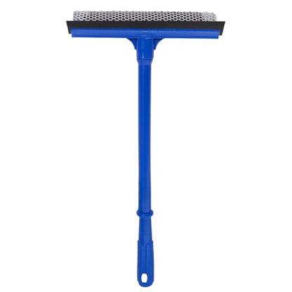 Professional 2-in-1 Window Squeegee, Equipped with a 15.9-Inch Plastic Handle, Soft Rubber Blade and Highly Absorbent Sponge, Ideal for Cleaning Glass,Shower Enclosures and High Outdoor Windows.