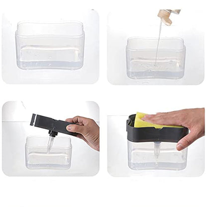 Magik 2-4 Pack 2-in-1 Liquid Soap Pump Press Dispenser Sponge Holder Rack w/Sponge (2 Pack) - size: 2 Pack