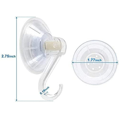 1st Choice 6 Pack Clear Plastic Suction Cup Hooks, Ultra Heavy Duty, Strong Power Lock, Vacuum Traceless, Smooth Waterproof Oil-Proof Wall Shower Kitchen Window Bathroom Holder - size: 6 Pieces