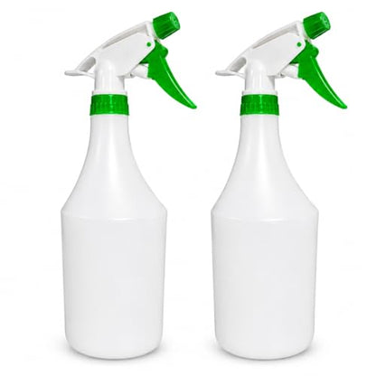 Plastic Spray Bottle, 2 Pack, 32 Oz with Adjustable Nozzle, Heavy Duty Leak Proof Mist Empty Water Bottle Sprayer for Cleaning, Chemicals, Hair, Planting & All-Purpose Use - Red, Blue, Green (Green) - color: Green