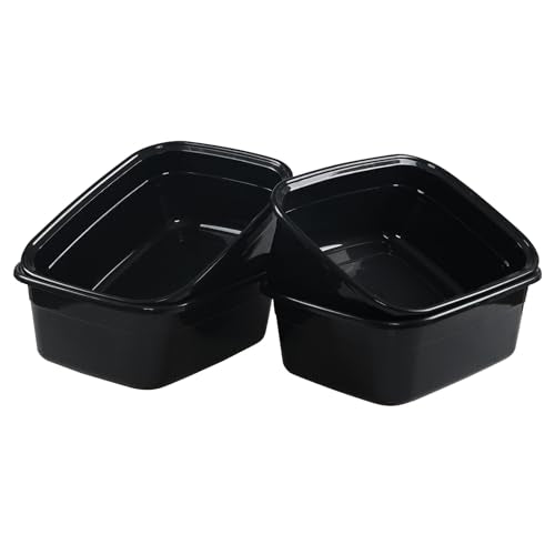 Asking 14 Quart Rectangular Plastic Dish Pan Tub, Portable Washbasin, Black