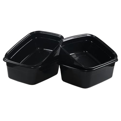 Asking 14 Quart Rectangular Plastic Dish Pan Tub, Portable Washbasin, Black