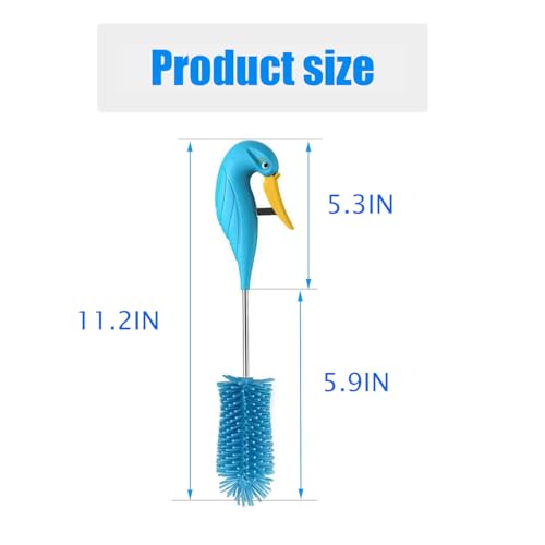 Silicone Bottle Brush Semi-Automatic Bottle Cleaner Brush for Baby, Sports, Vase, Glassware, and Smaller Diameter Openings