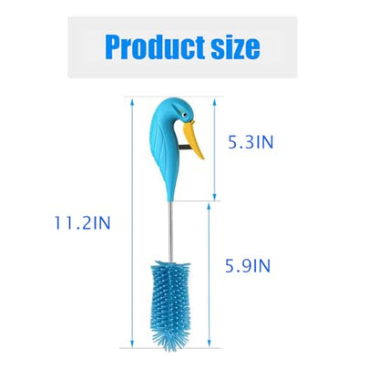 Silicone Bottle Brush Semi-Automatic Bottle Cleaner Brush for Baby, Sports, Vase, Glassware, and Smaller Diameter Openings