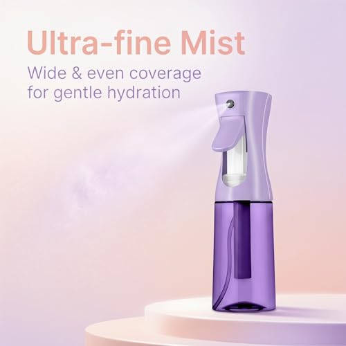 Spray Bottle For Hair,Continuous Spray Bottle, Empty Spray Bottles – Recycled Hair Misting Sprayer for Styling, Cleaning, Plants, Barbers (Purple) - color: Purple