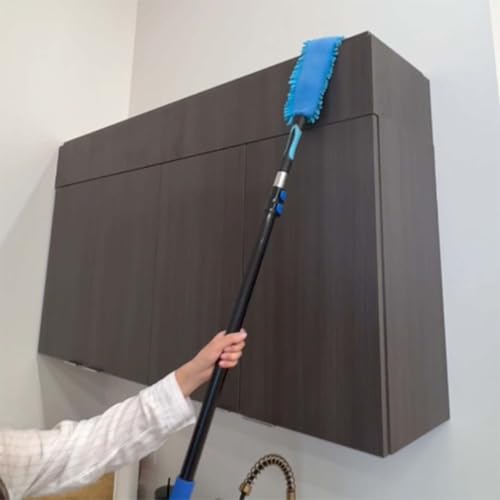 25 Foot Fan Cleaner High Ceiling 2 Cobweb Dusters with Heavy Duty Extension Pole, Window Squeegee Kit, Household Cleaning Gloves(18ft) - size: 18ft