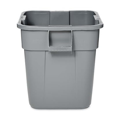 Rubbermaid Commercial LLDPE Square Brute 28-Gallon Trash Can without Lid, Gray, For Restaurants/Garages/Offices/Mailrooms/Classrooms