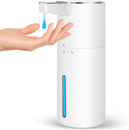 Automatic Soap Dispenser Liquid Touchless: 13.52oz/400ml Wall Mounted USB Rechargeable - 4-Level Adjustable Modern Electric Hand Soap Dispenser - Kitchen Bathroom Kids Family White - color: White Liquid