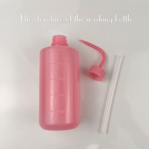 Valchoose Upgraded 2 Pack 500ml Wash Bottles Squeeze (Pink) 16.9oz, Plant Water Bottle LDPE No Leaking, Safety Squeeze Bottle No Spill, Bend Mouth Watering Cans - color: Pink, size: 2x500ml