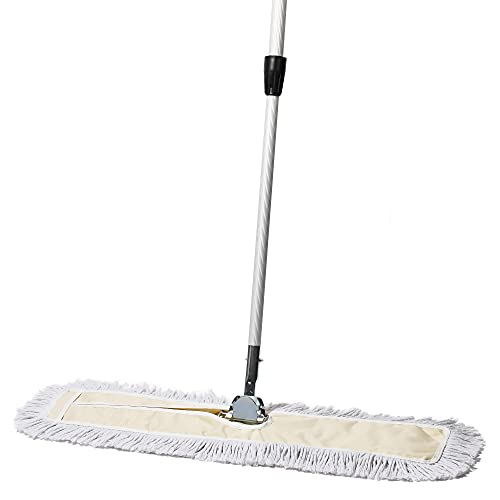 Commercial Dust Mop – 30 Inch Floor Sweeper for Hardwood, Reusable Cotton Mop Head, Extendable Handle, Dry Mop for Floor Cleaning & Janitorial Supplies - size: 30x5 Inch (Pack of 1)