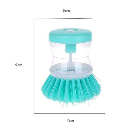 Generic Dish Brush with Soap Dispenser for Dishes, Pots, Pans, Kitchen Sink Scrubbing - Pink, Plastic, Nylon Bristles, 2 Pack - color: Pink