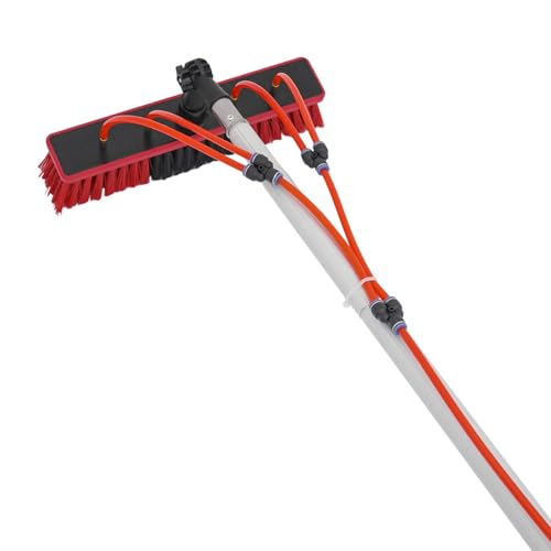 22.97 FT Solar Panel Cleaning Kit, Window Cleaning System, 20M Hose & BrushHead, Washing Equipment Window Cleaner Tool Water Fed Pole Kit for Roof Caravan Solar Panel - size: 7m/22.97ft