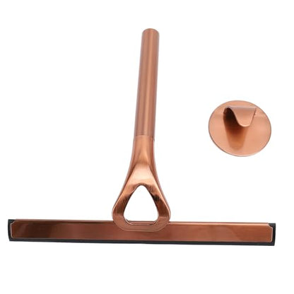 CHICIRIS 304 Stainless Steel Shower Squeegee, All Purpose Bathroom Cleaner Tool for Shower Glass Door Tile Wall Mirror Car, with Silicone Wiper and Suction Cup Hook (Bronze) - size: Bronze