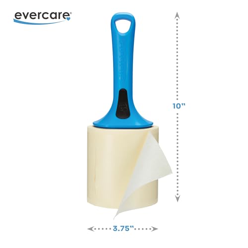 Evercare Jumbo Lint Roller, 60‑Sheet Extra‑Large Adhesive Roller with Blue Handle for Pet Hair & Lint
