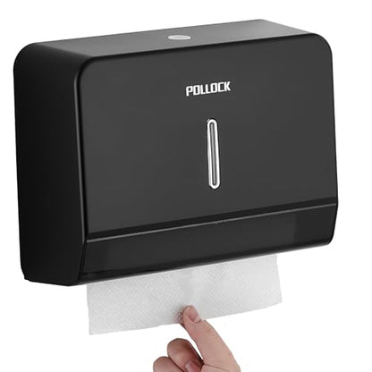 Commercial Paper Towel Dispenser Wall Mounted, Trifold/C-Fold/Multifold Hand Towel Holder, Hand Towel Dispenser for Bathroom Tissue Dispenser, Large Capacity 200 Sheets (Black-5853) - color: Black-5853