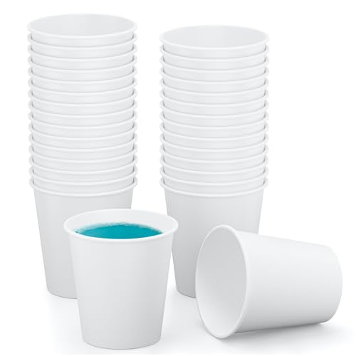 VITVITI 30 PACK Bathroom Mouthwash Cups, Disposable 3.7 OZ Coffee Paper Cup, Small Cup for Mouth Wash/Hot Cold Beverages Liquid/Tea, White - color: WHITE 30P