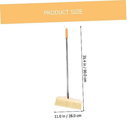 Solid Wood Bristle Broom Household Cleaning Soft Bristle Broom Soft Cleaning Brush Kitchen Hardwood Floor Household Khaki Solid Wood - color: Khaki