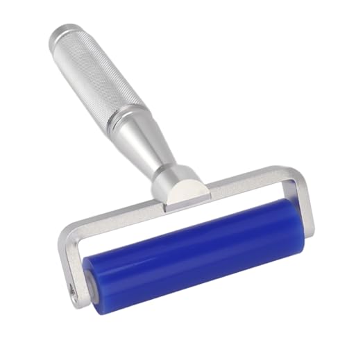 Blue Silicone Manual Roller, Static Cleaner Tool Tacky Roller Sticky for Screen Film Hair Dust Remover Viscosity with Aluminum Alloy Handle for Everywhere (6 Inch) - size: 6 Inch