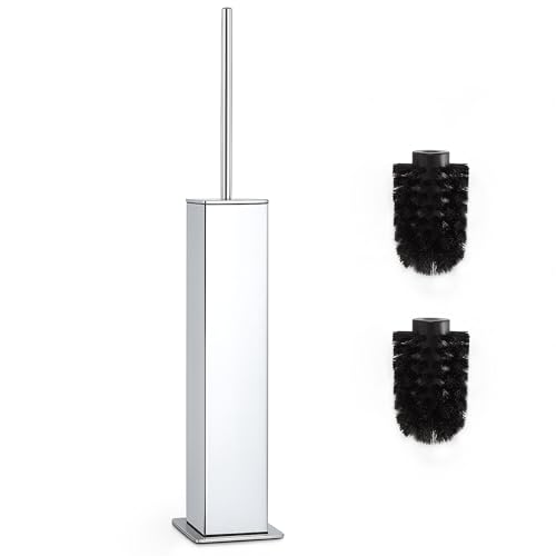 Chrome Toilet Brush and Holder,Toilet Bowl Brush with Extra Long Handle - color: Chrome