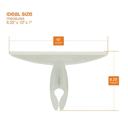 Casabella, White 44037 Clip on Silicone Squeegee, 10-1/8" x 1-1/4" x 6-3/4" h