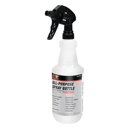 Performance Tool W1473 Heavy Duty 32 oz. Spray Bottle - Professional Grade Chemical Resistant Sprayer for Auto, Home, Garden and Industrial Use