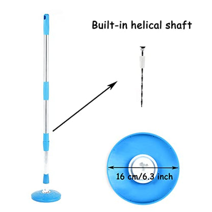 Spin Mop Pole Handle Replacement, Home 360 Degrees Rotating Telescopic Replacement Handle Cleaning Tool Accessories Enhanced Thickened Version for Cleaning Home Office (Blue) - color: Blue