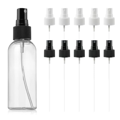 10 Pcs Spray Bottle Top, Nozzle Sprayer Tops Replacement, Plastic Pump Sprayer Pump for Essential Oil, Cleaning Solutions, Home cleaning, 24/410 Cap Size(COLOR:Black + White)