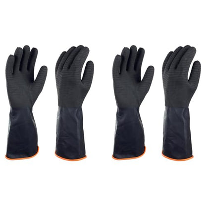 North Tower Chemical Resistant Gloves Rubber Heavy Duty Glove Work With Waterproof Gloves For Mens （14in,2 pair） - size: 14”（2 pair）