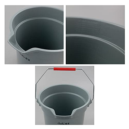 Ramddy 4 Packs 14 Quart Commercial Cleaning Bucket Pail, Heavy Duty Round Utility Pail, Gray
