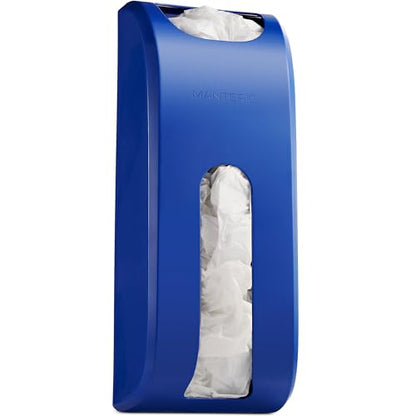 Manterio Plastic Bag Holder | Durable Plastic Wall Mount Kitchen Grocery Bag Storage Organizer | Smudge Proof, Fingerprint Resistant | Blue - color: Blue